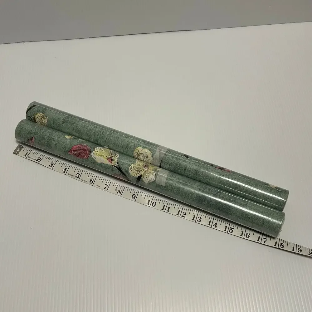 Wallpaper Botanical Dogwood Flower Green Peel & Stick Self Adhesive Removable